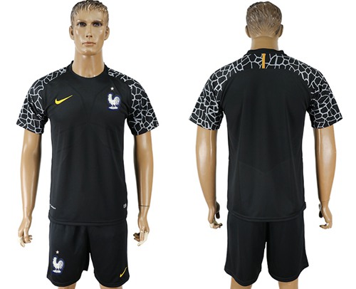 France Blank Black Goalkeeper Soccer Country Jersey - Click Image to Close